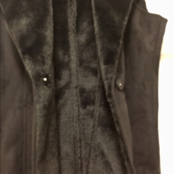 Dennis Basso Vest Black Faux Suede & Fur Sz XS - Picture 3 of 7